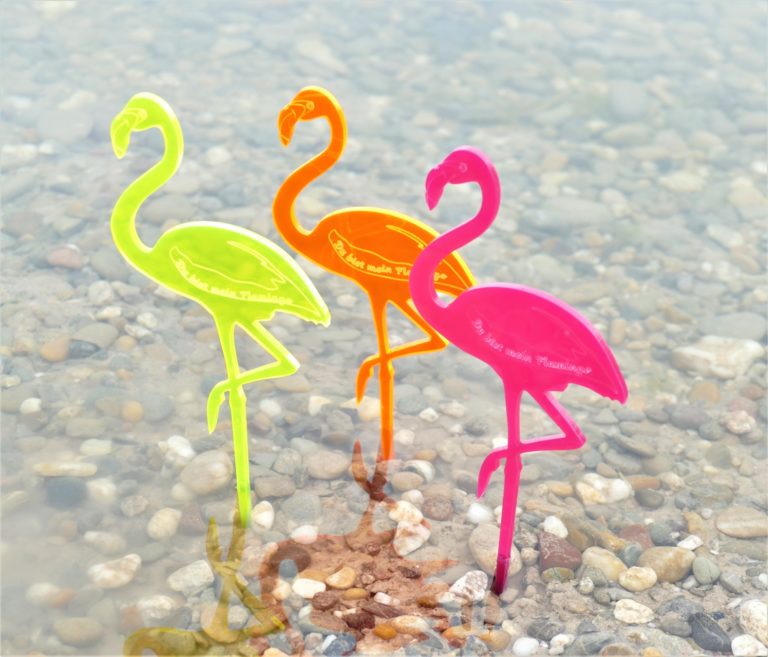 Flamingo Dekostecker individuell gravierbar aus Acrylglas