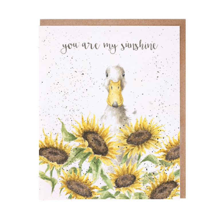 You are my Sunshine – Grußkarte Ente in Sonnenblumen von Wrendale Designs