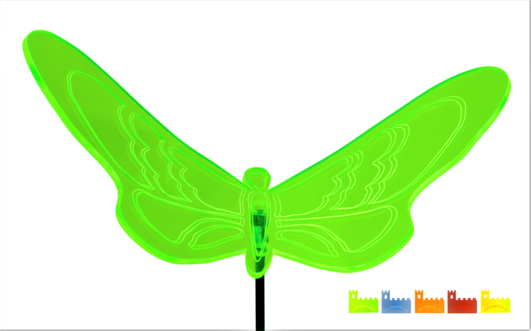 Schmetterling Großer Lindling personalisierbar auf gebogenen Flügeln – gravierter Sonnenfänger mit 23 cm Flügelspannweite