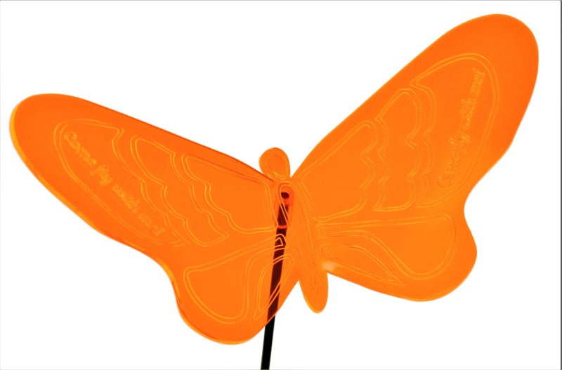 Sonnenfänger Schmetterling großer Lindling orange, personalisierbar