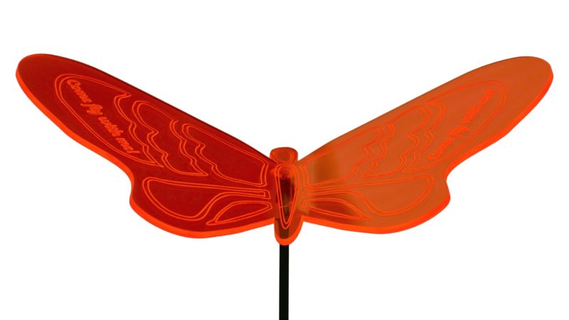 Personalisierbarer Sonnenfänger Schmetterling Großer Lindling, orange