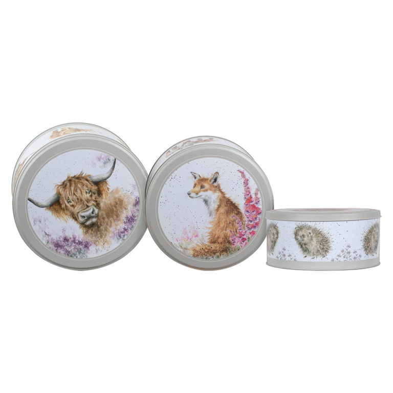 Keksdosen Set von Wrendale Designs – 3 Dosen mit Tiermotiven bedruckten Innen- und Außenseiten