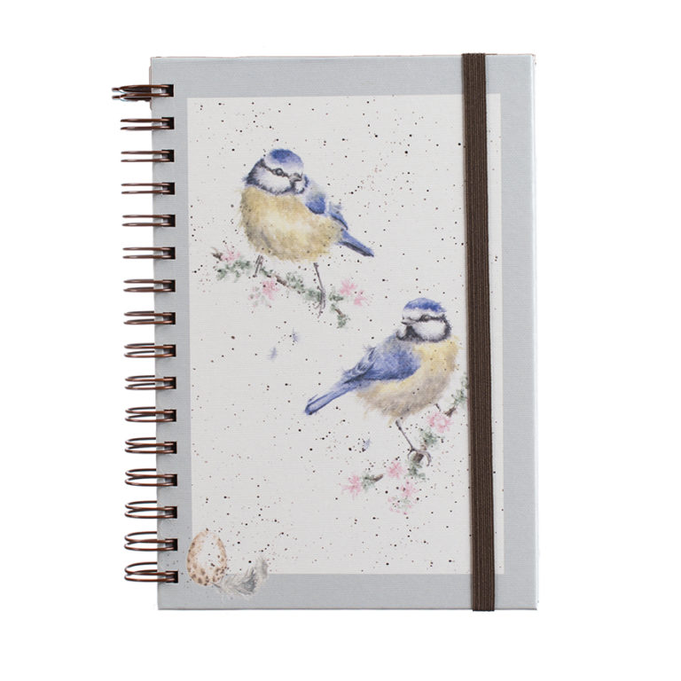 Bluetits Notizbuch mit Blaumeisen – A5 Hardcover mit Spiralbindung von Wrendale Designs
