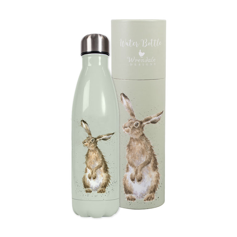 Trinkflasche Hare mit Feldhasenmotiven – Thermosflasche mit verschiedenen Hasenmotiven von Wrendale Designs
