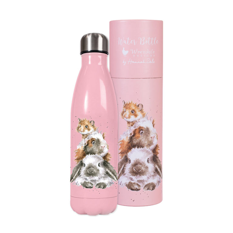 Trinkflasche Piggy in the Middle (Hase, Meeri, Hamster) – Thermosflasche mit Tiermotiven von Wrendale Designs